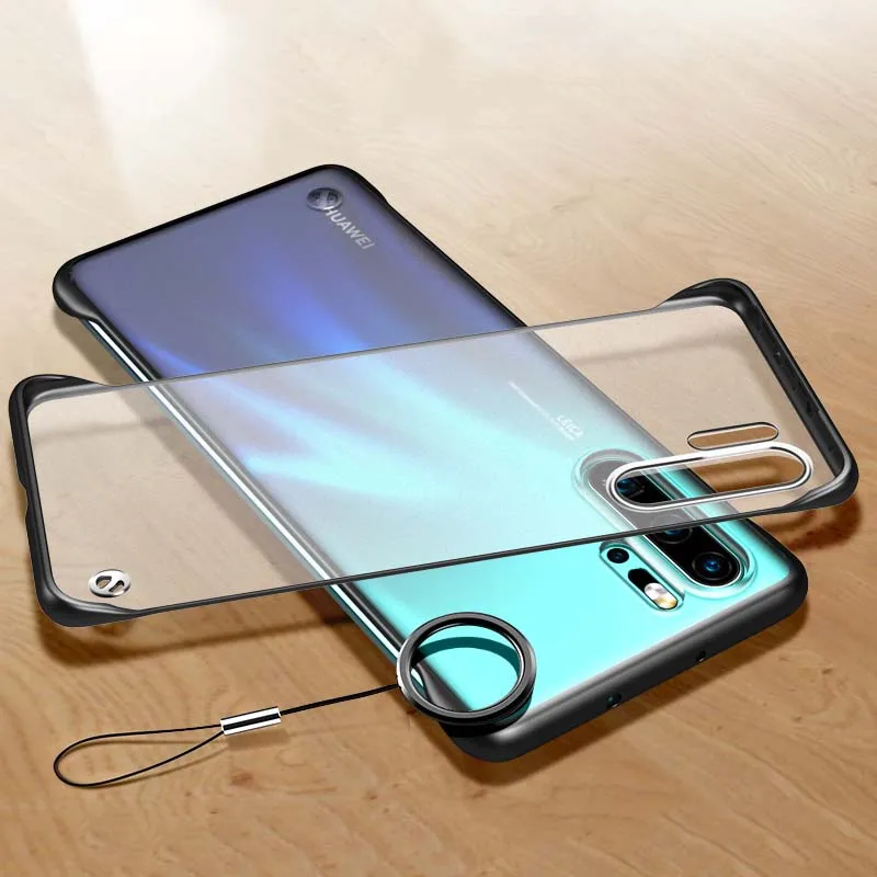 Безрамное кольцо Роскошный чехол из ПУ для Huawei P30 Pro защитная подушка