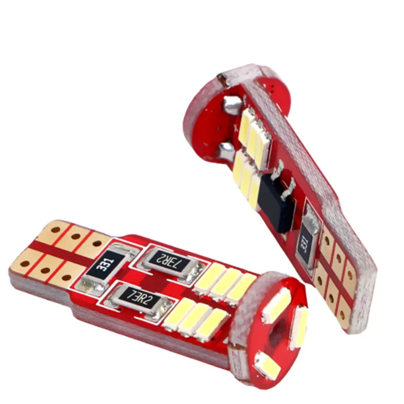 Автомобильная светодиодная лампа высокой яркости T10 W5W 194 15SMD красная печатная