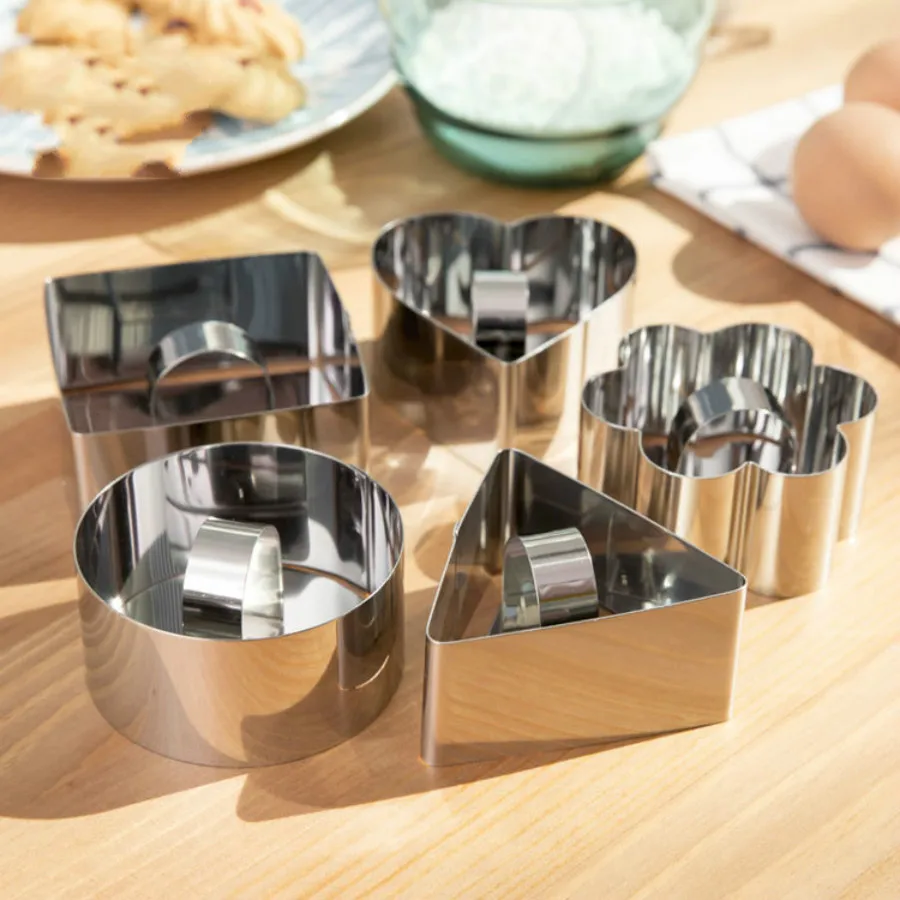 Металла нержавеющей стали Круглые Сердце Квадратных Flower Треугольные Сыр Торт