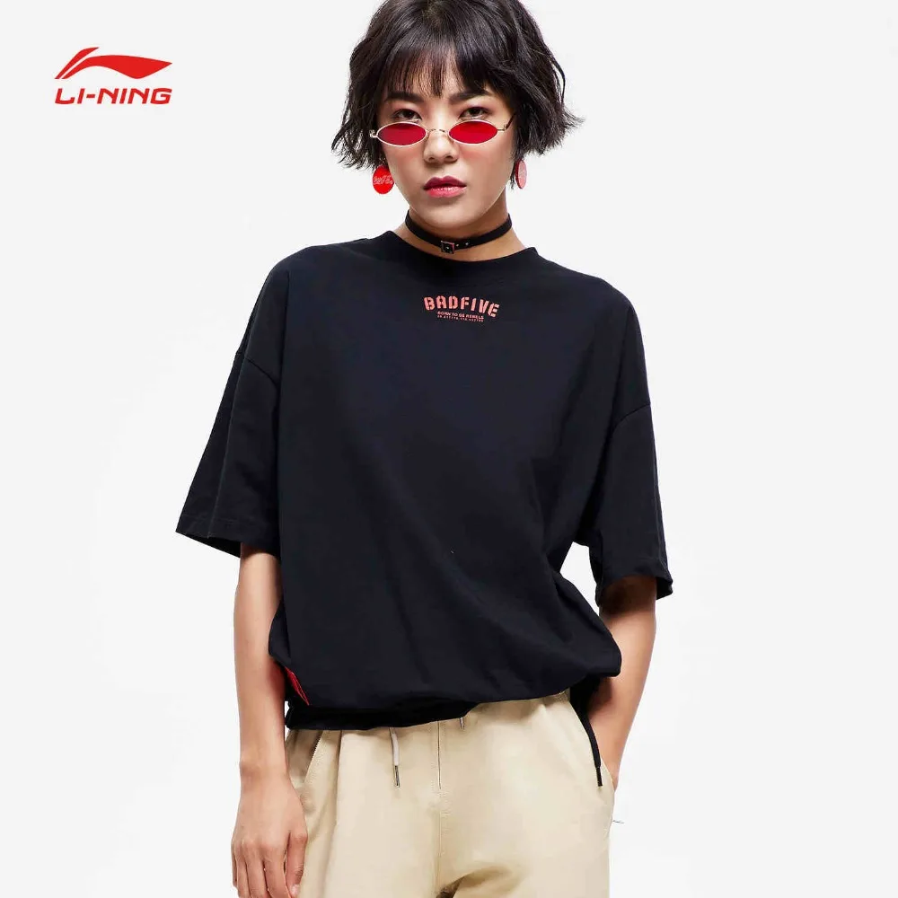 Li Ning Женская баскетбольная серия BAD FIVE Джерси 100% хлопок дышащие футболки