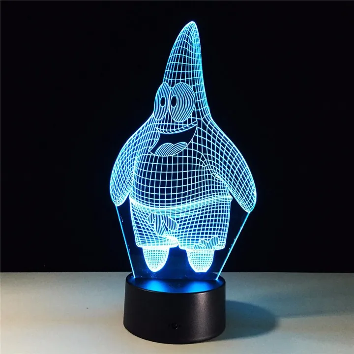 Мультяшный светильник акриловый светодиодный 3d-ночник USB 3D светодиодный настольный светильник для ребенка освещение для сна детский подарок на день рождения на год для мальчиков и девочек