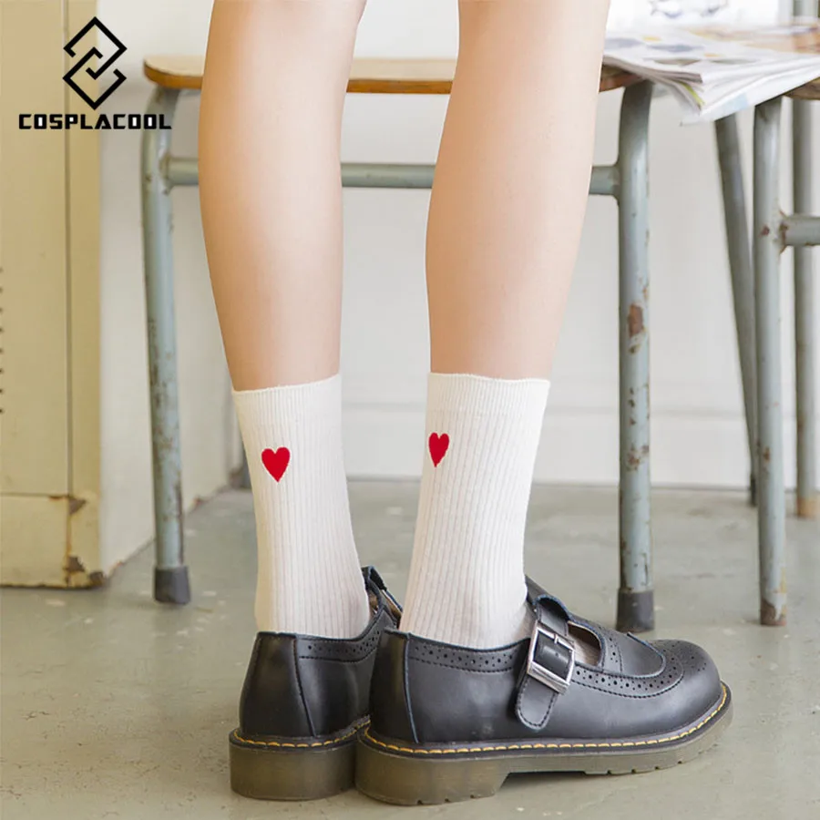 [Cospacool] милые хлопковые модные носки с вышивкой сзади в Корейском стиле Харадзюку