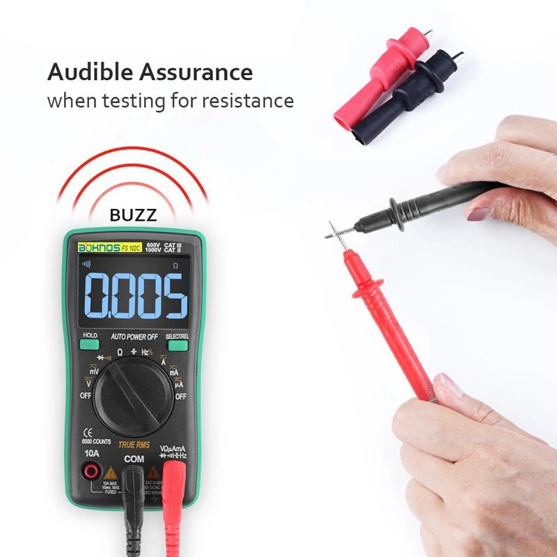 Цифровой мультиметр с приводит/зонды Температура Тесты кабель 6000 отсчетов