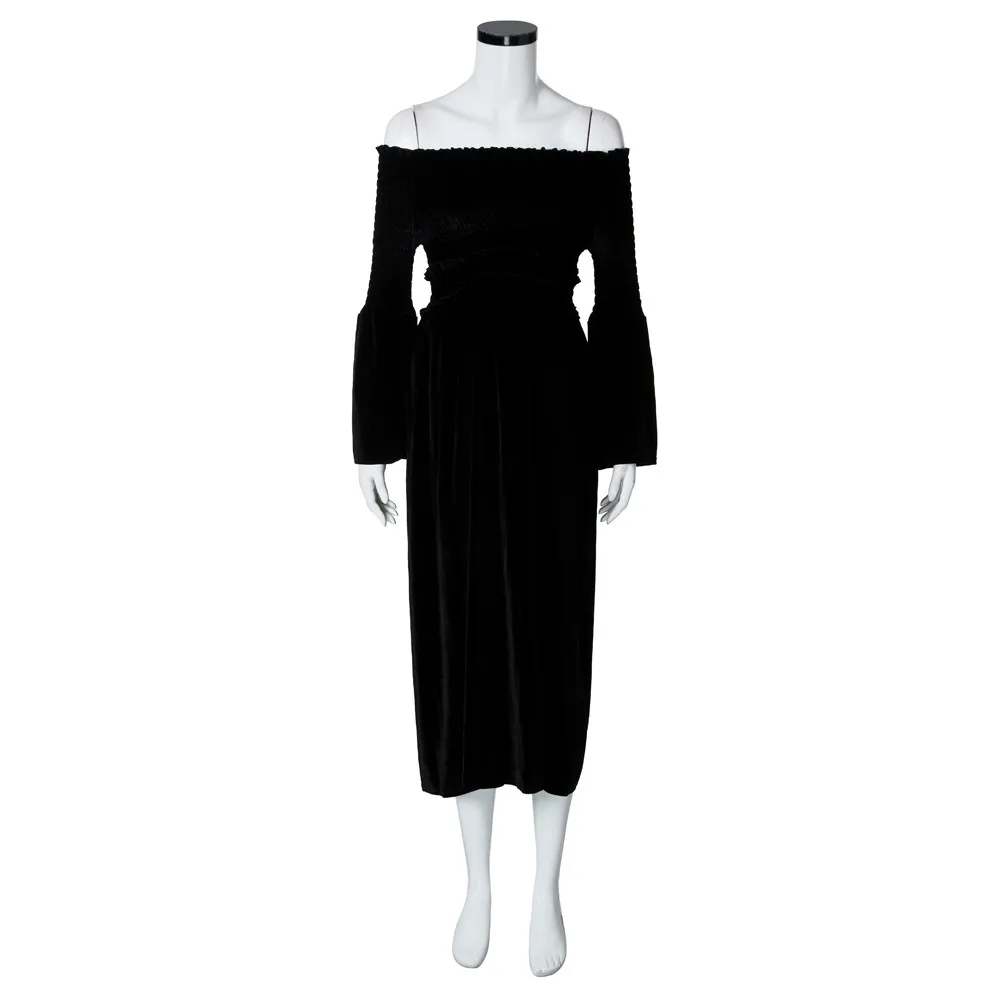 LONSANT Maternity dress Pregnant Women Off Shoulder Velvet Dress Pregnants Sexy Baby For Nursing Long | Мать и ребенок