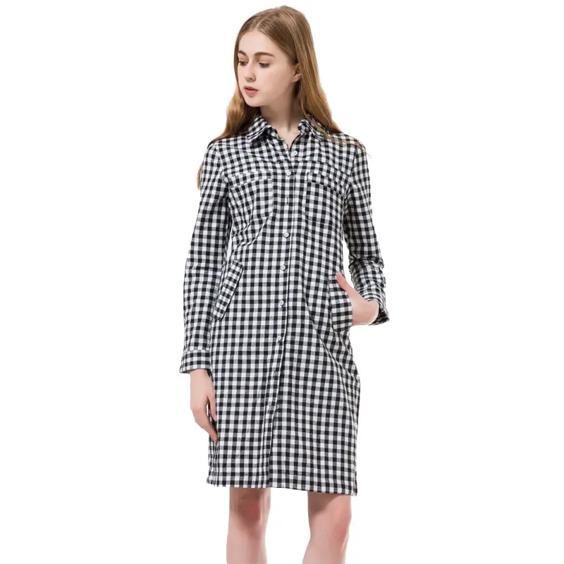 Dioufond Autumn Women Long Shirt Sleeve Red Plaid Blouses Chemise Femme Manche Longue Blusas Femininas New |