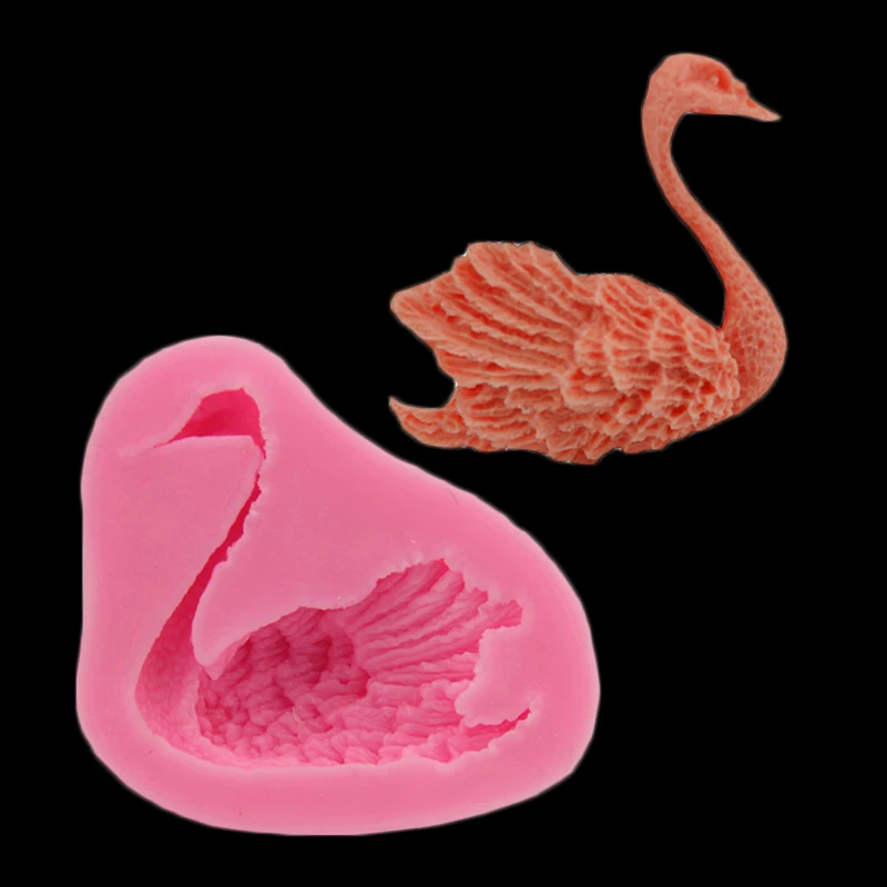 Силиконовая 3d форма в виде лебедя для торта инструмент украшения свадебного