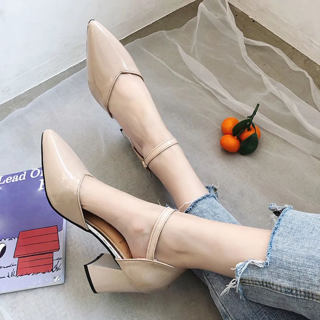 SAGACE/женская модная повседневная однотонная обувь на высоком каблуке с острым
