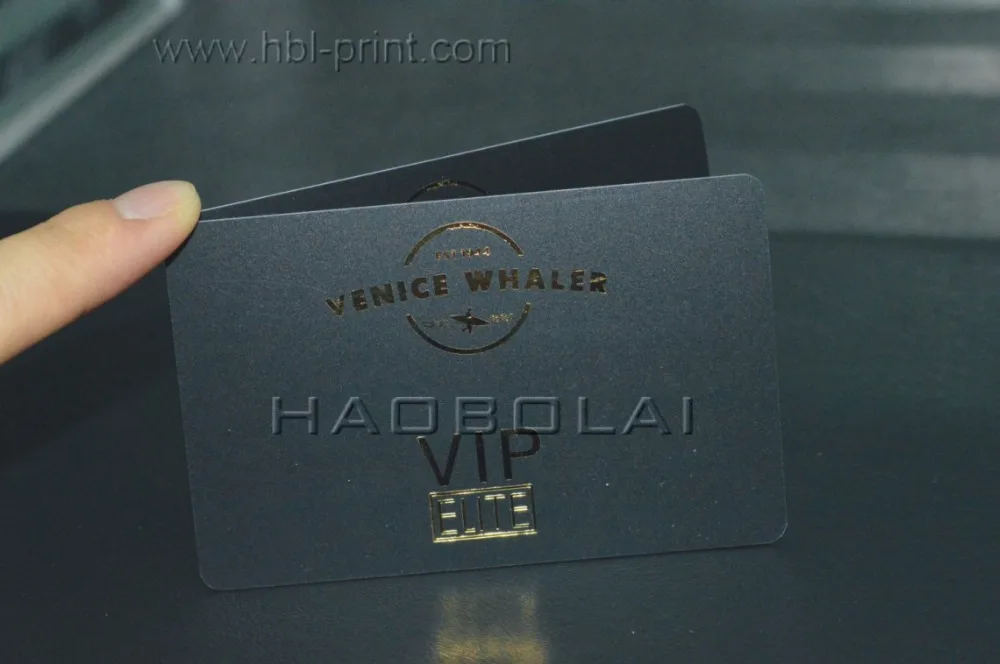 1000 шт US $219 Черный Матовый vip карта с золотой фольгой штамповки обе стороны