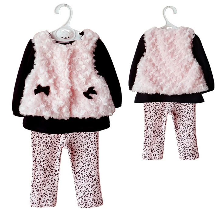 Комплект одежды для маленьких девочек из 3 предметов футболка принцессы флисовый