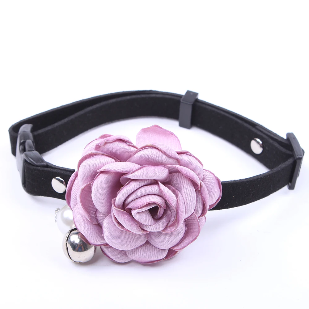 Ошейник с розовым цветком для кошек и собак регулируемый ошейник щенков