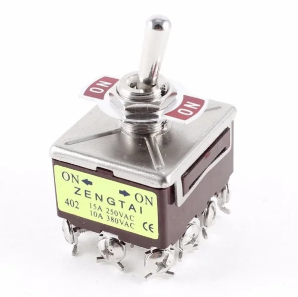 1pcs AC 15A/250V 10A/380V 2 Way On/On 4 Pole Double Throw 4PDT Toggle Switch 12 screw terminals | Обустройство дома