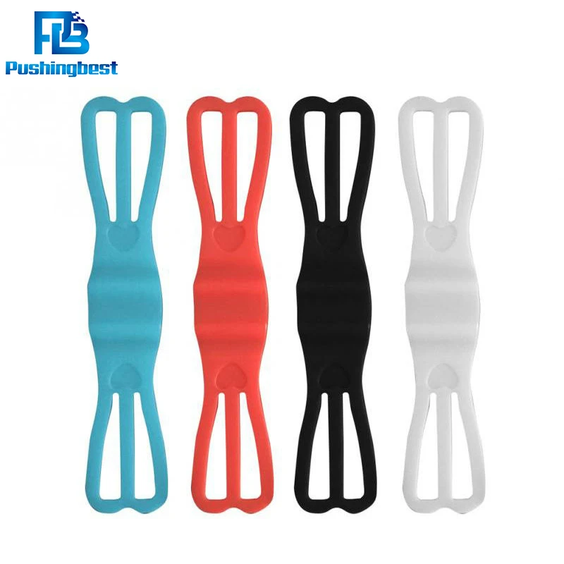 Pushingbest Silicone Rubber Elastic Security Band Bike Mount Phone Holder Universal Car Cradle Stand for |