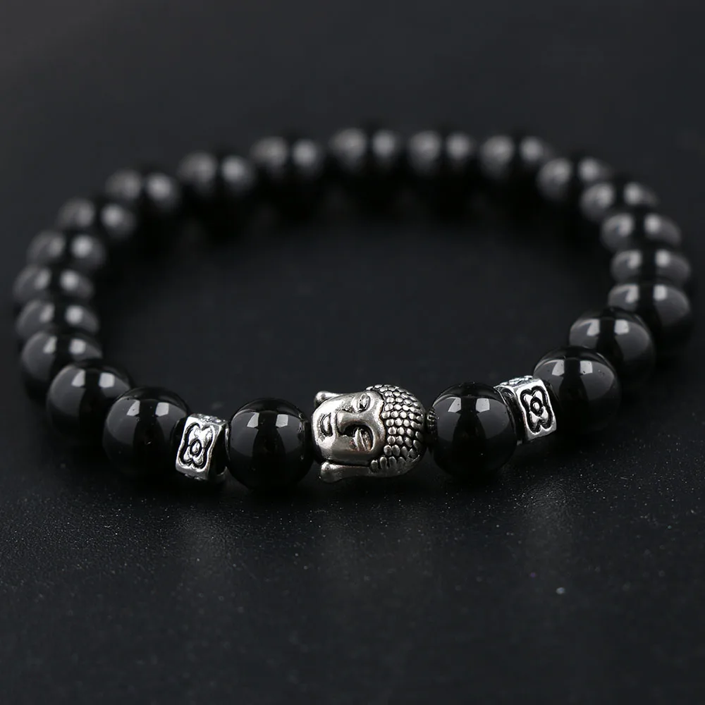 1 шт. очаровательный браслет из натуральной лавы Будды с бусинами для мужчин и