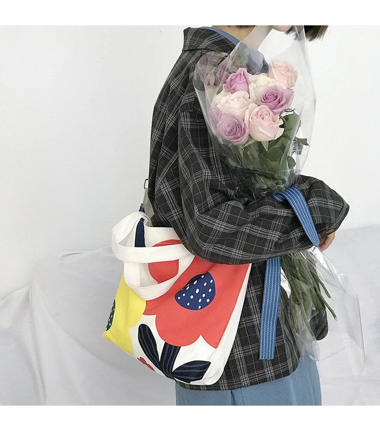 Женская сумка с цветочным принтом повседневная из искусственной кожи тоут