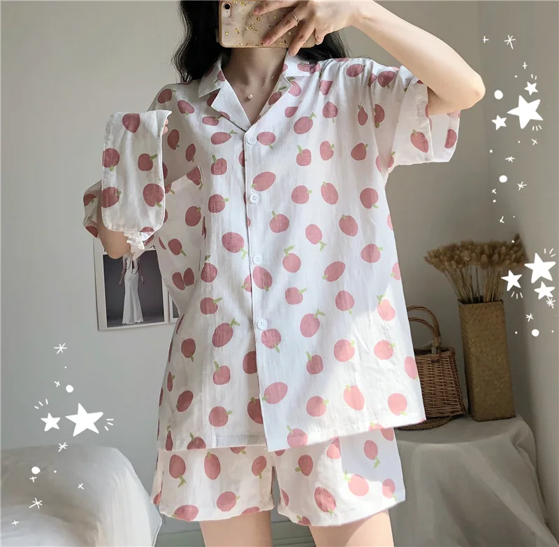 Женская домашняя одежда Fdfklak повседневная Хлопковая пижама с коротким рукавом