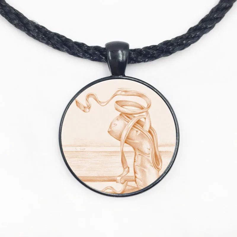 Балетная танцевальная девушка фото чокер ожерелье розовые балетные тапочки