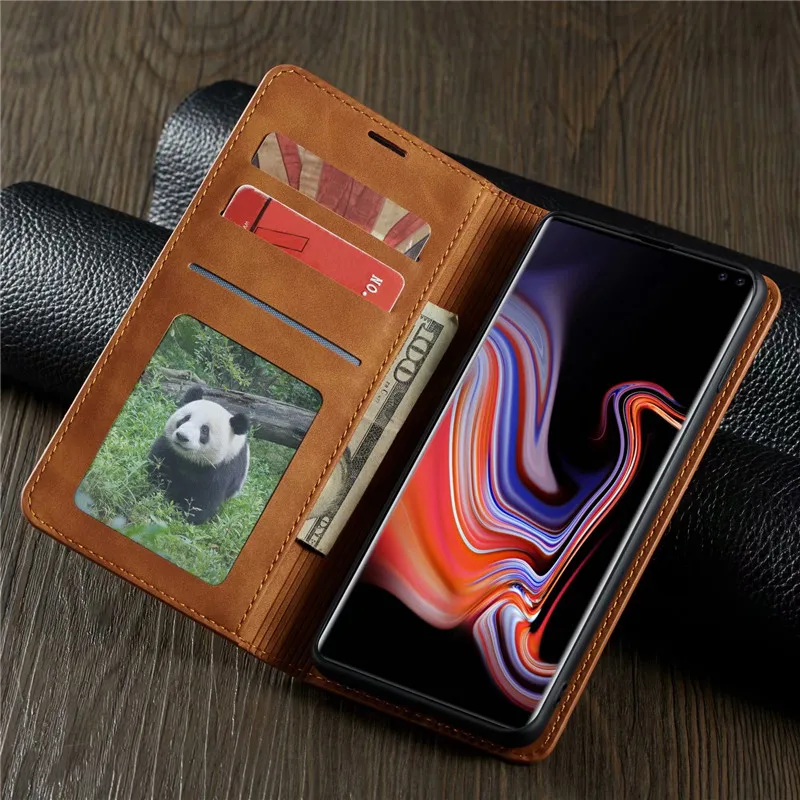 Кожаный чехол-книжка с отделениями для карт Samsung Galaxy S10 5G S8 S9 Plus S10E A750 A6 A7 A8 2018 |