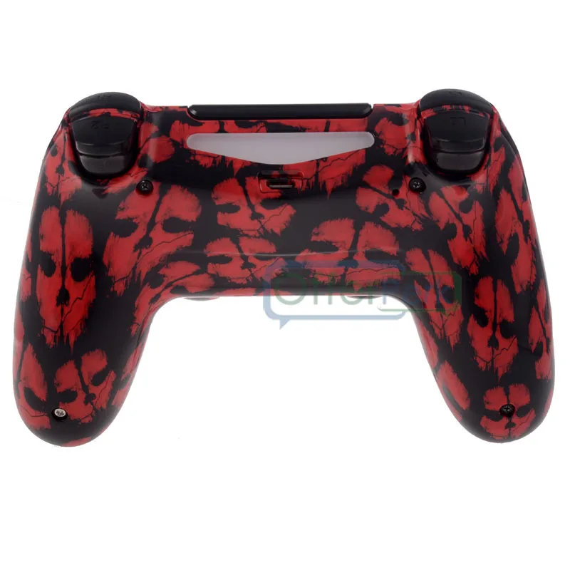 Красные призраки узорные полный корпус кнопки из ракушек Замена для PS4 контроллер JDM-010 JDM-020
