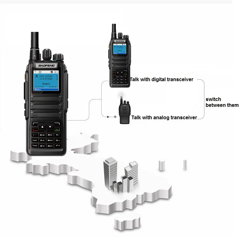 2018 цифровая рация DMR Baofeng с реальной яркостью 1024 CH Talkie Tier I & II UHF VHF портативный CB