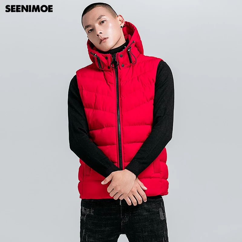 Жилет Seenimoe мужской 2019 зимняя теплая куртка без рукавов зимний жилет мужские