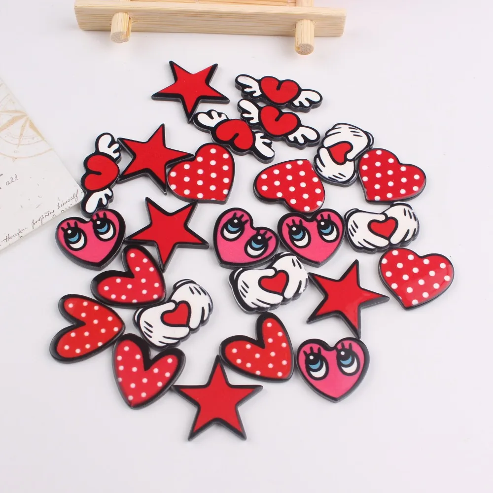 50 шт./лот kawaii planar Смола Сердце Звезда микс для детей волосы кабошоны аксессуары |