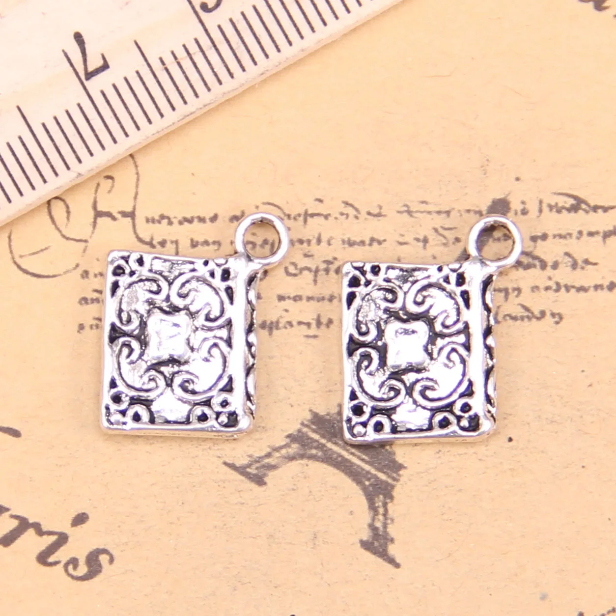 90pcs Jewelry Charms book holy bible 17x11mm Antique Silver Plated Pendants Making DIY Handmade Tibetan | Украшения и аксессуары