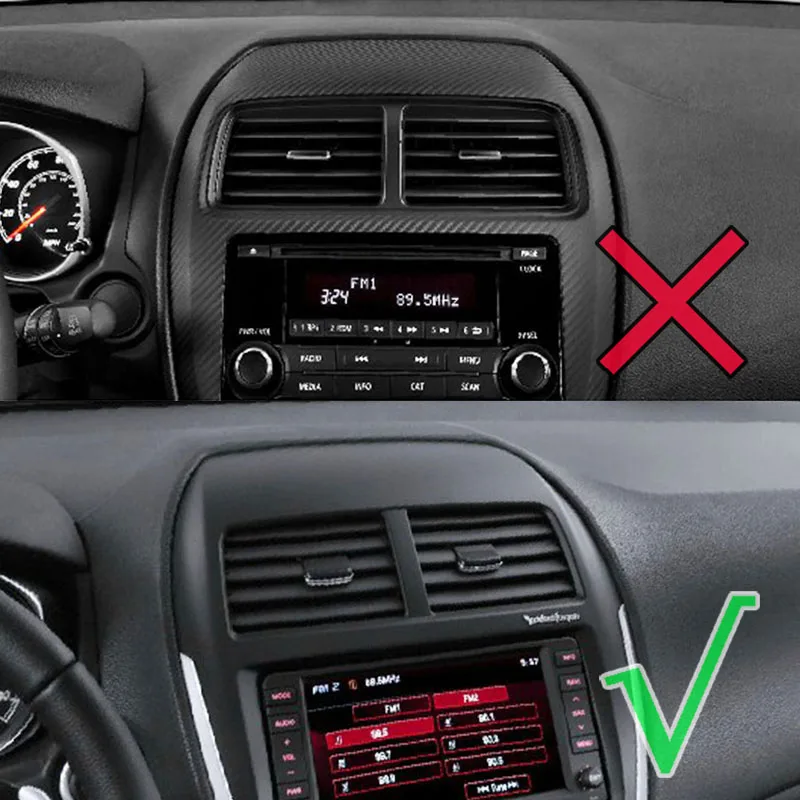 Для Mitsubishi ASX Outlander Sport RVR 2011 2012 2013 2014 2015 хромированный центральный кондиционер