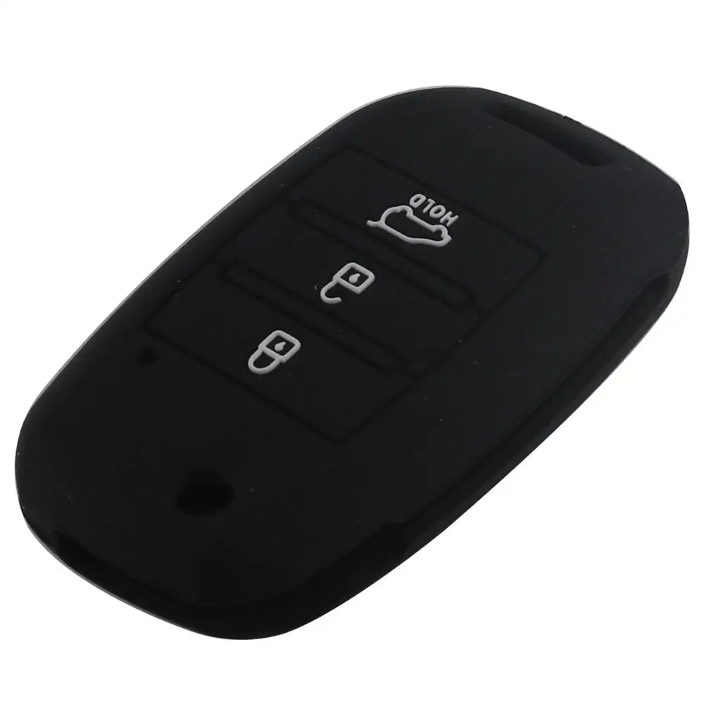 black Складной чехол для ключа автомобиля с 3 кнопками для KIA Sid Rio Soul Sportage Ceed Sorento Cerato K2 K3 K4 K5, держатель для пульта дистанционного управления - Цвет: black