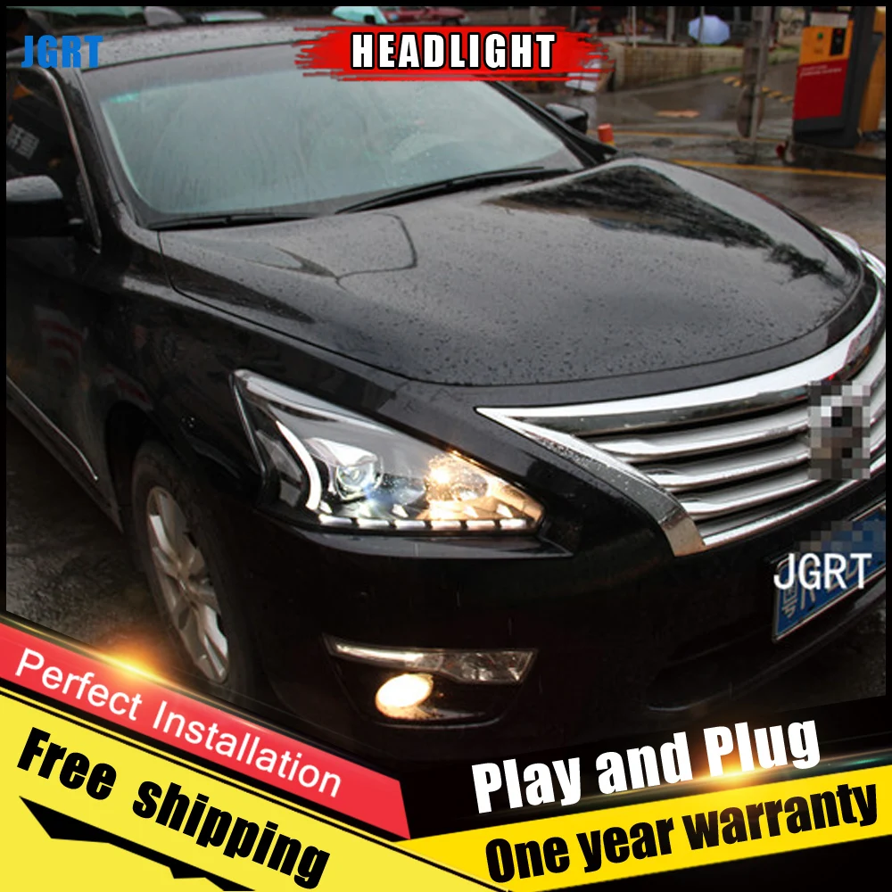 Автомобильный Стиль светодиодный фары для Nissan TEANA 2011 2014 налобный фонарь объектив