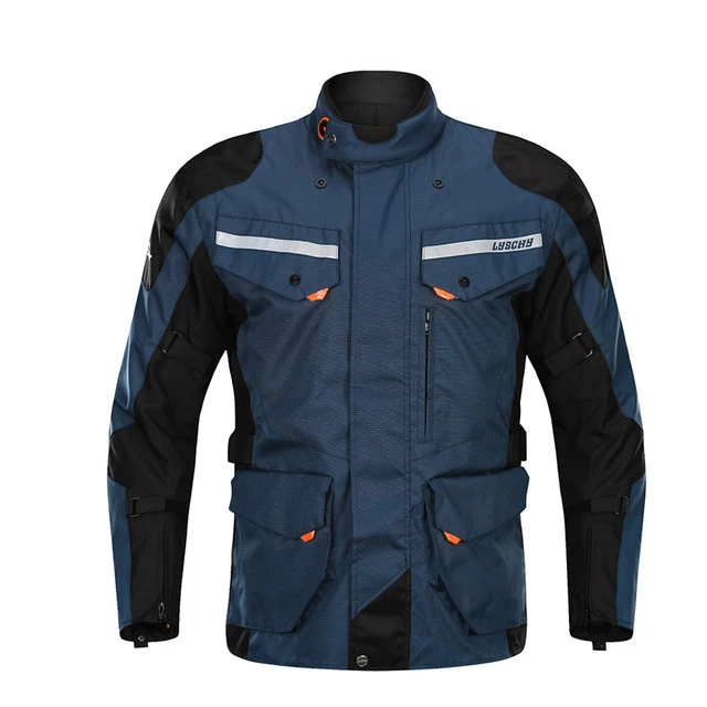 903-Blue Jacket LYSCHY Водонепроницаемая мотоциклетная куртка мужская Мото куртка для мотокросса бронежилет мотоциклетная куртка для верховой езды дышащая защита летняя - Цвет: 903-Blue Jacket