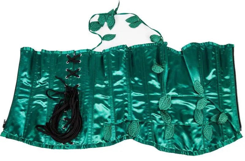 Бурлеск зеленый атлас Рождество восторженные корсет платье в викторианском