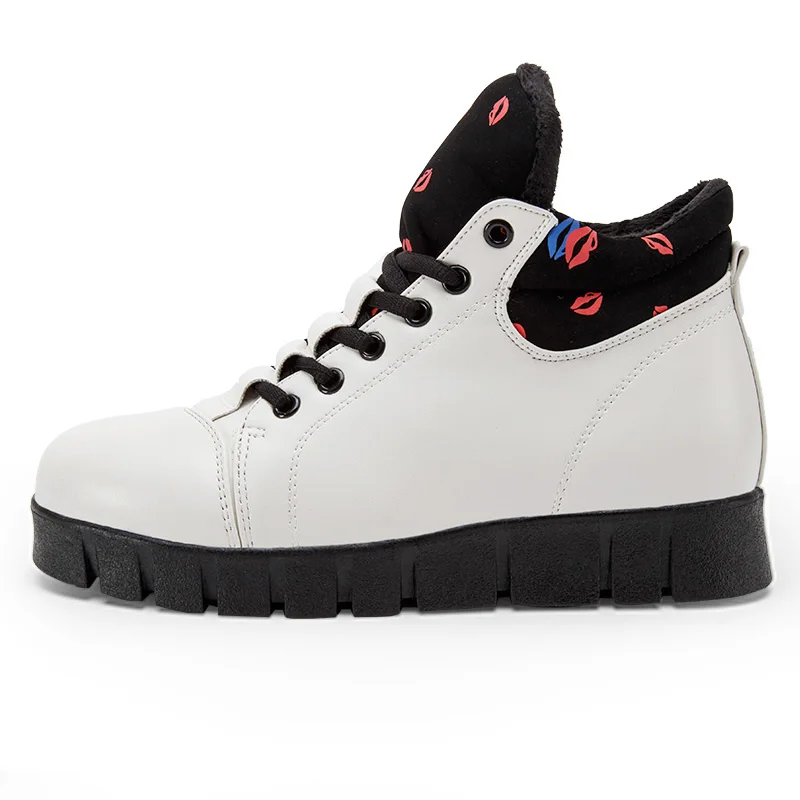 EOFK/женские ботинки Зимние Женские Теплые ботильоны с мехом Кожаные высокие