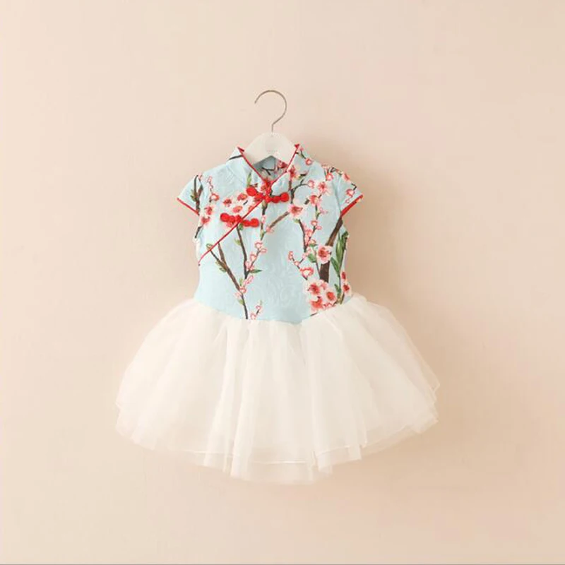 2018 Летние платья для девочек шифон Вышитые вечерние свадебные китайский Стиль