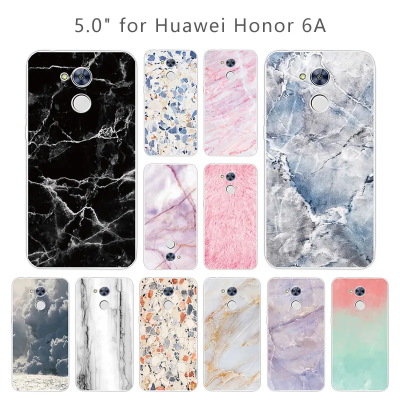 5.0 inch for Huawei Honor 6A Soft Silicone Clear TPU Back Cover Matte Huaiwei Honor6A Stone Phone Case Shell Fundas Coque |