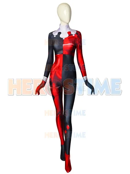 Костюм супер злодейка Харли Квин костюм для косплея с 3D принтом лайкры Harley Quinn