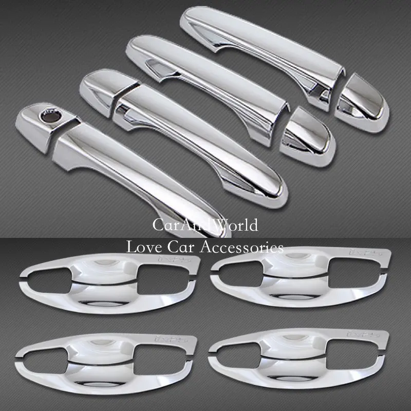 04 door handle bowl Для HYUNDAI ix25 Creta- дверная ручка отделка Боковая дверь чаша панель декоративная крышка АБС ХРОМ аксессуары для автомобиля - Цвет: 04 door handle bowl