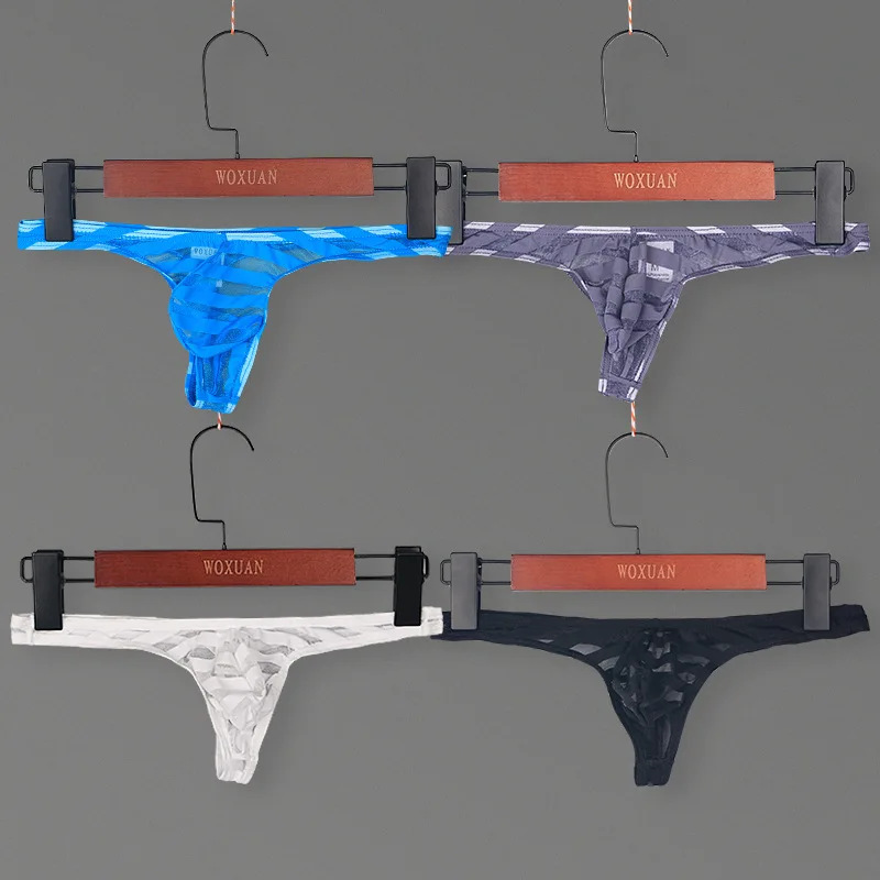 Новые мужские стринги в полоску Модные сексуальные нижнее белье гладкие