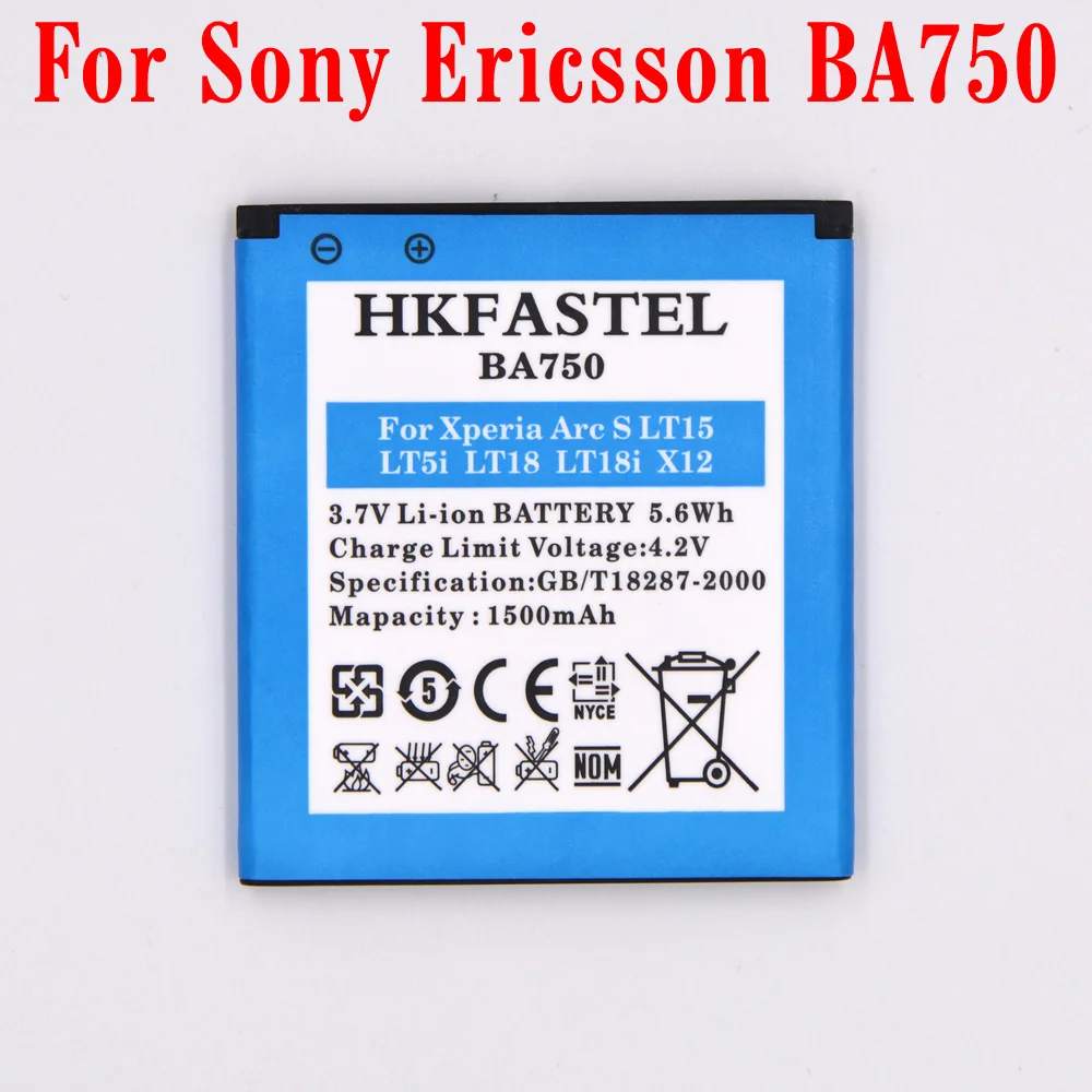 Hkfatel Новый BA750 литий ионный аккумулятор мобильного телефона для sony Ericsson Xperia Arc