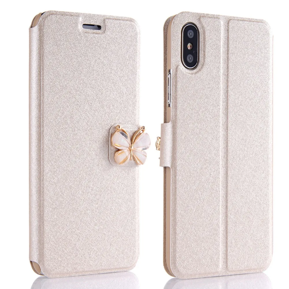 Чехол для телефона из шелковой кожи с откидной крышкой iPhone XS Max XR X роскошный
