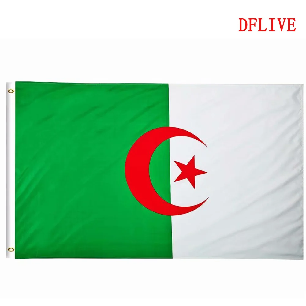 DFLIVE флаг страны Алжир 3x5 футов напечатанный полиэстер Fly 90x150 см накидка Algerine DZ