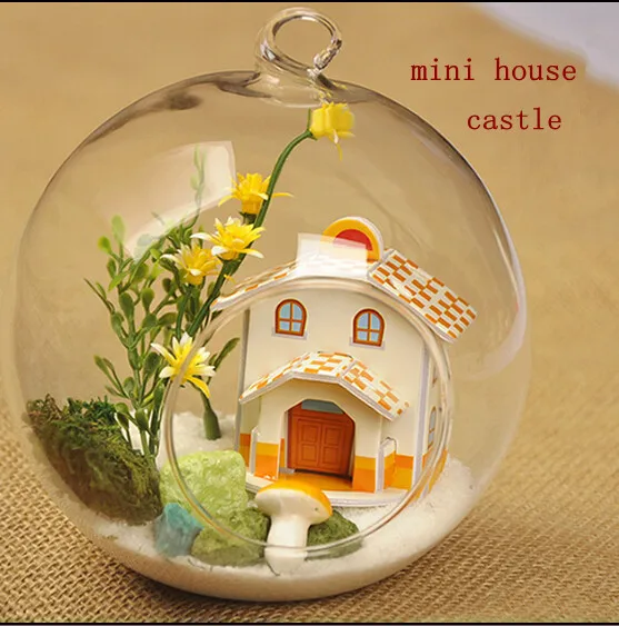 Современная подвесная прозрачная стеклянная ваза с плоским дном цветочные