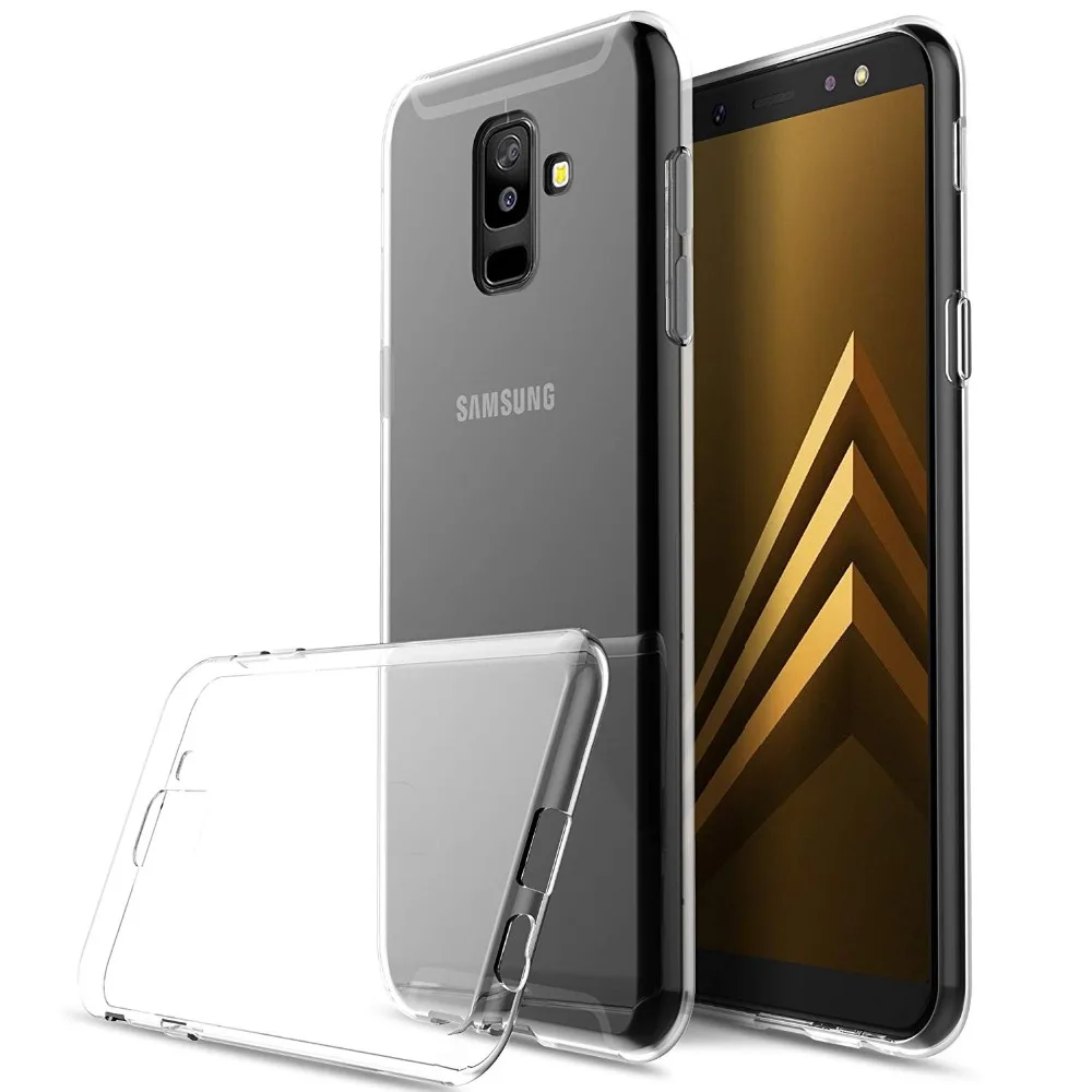 Для Galaxy J8 2018 SM-J800F чехол Прозрачный Мягкий ТПУ силиконовый для задней крышки samsung