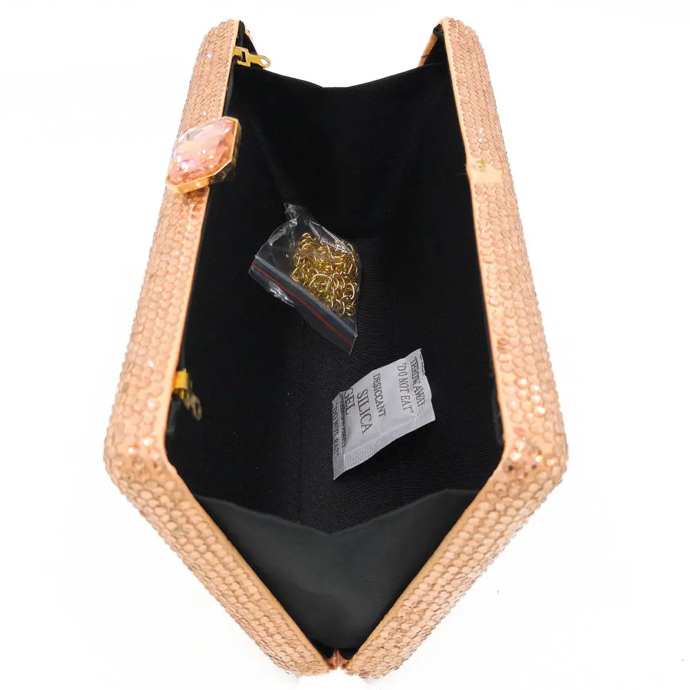 Boutique De FGG вечерние сумочки-клатчи со стразами цвета шампанского для женщин, сумочка для свадьбы, коктейля, ужина, дамские сумочки и кошельки