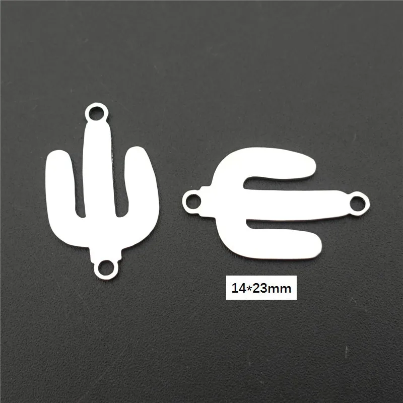 Соединители из нержавеющей стали, 2 петли, Рождественская елка, снежинка, лося, подвески, сделай сам, браслет, изготовление ювелирных изделий, 5 шт./лот - Цвет: cactus