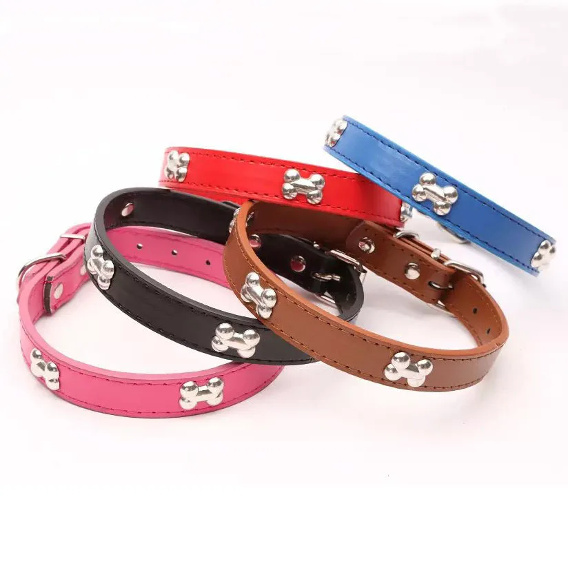 Черный/красный/синий/розовый новый дизайнерский ошейник из искусственной кожи
