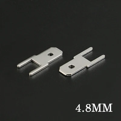 4.8mm 50 шт. 2,8/4,8/6,3 мм вставки плагин на мини-разъем «папа» PCB пайки толщина 0,8 две ноги, ПХБ сварочные листы - Цвет: 4.8mm