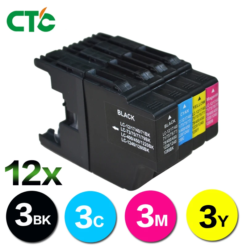 Чернильный картридж LC1280 12 шт. совместим с Brother MFC J6910CDW J6710CDW J430W J825DW J5910DW J625DW J6510DW