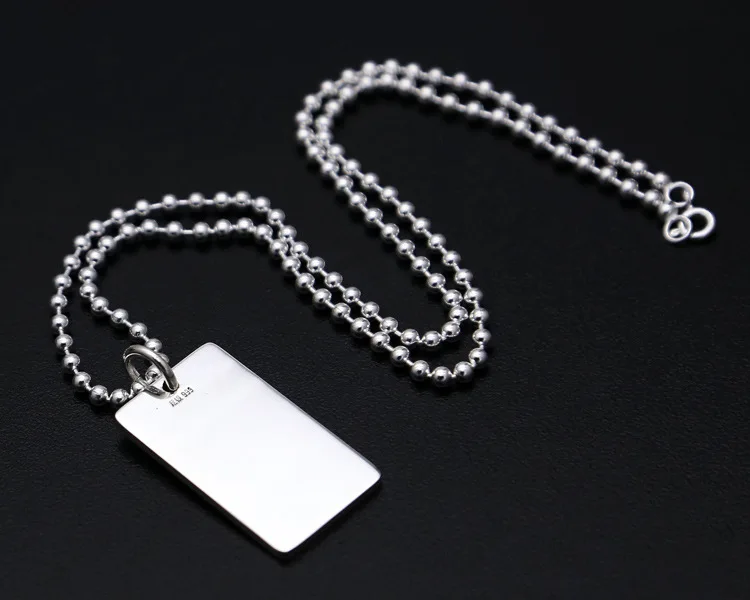 Настоящее серебро 999 DIY ID бирка кулон ожерелье Гравировка слово хорошее