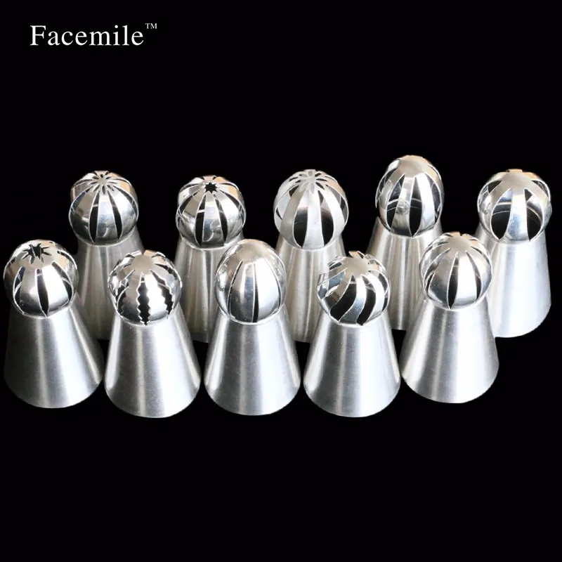 Facemile 10 шт./компл. насадка шар советы русский глазировки Кондитерские насадки подарок Fondant(сахарная) выпечка кекса инструмент 53034