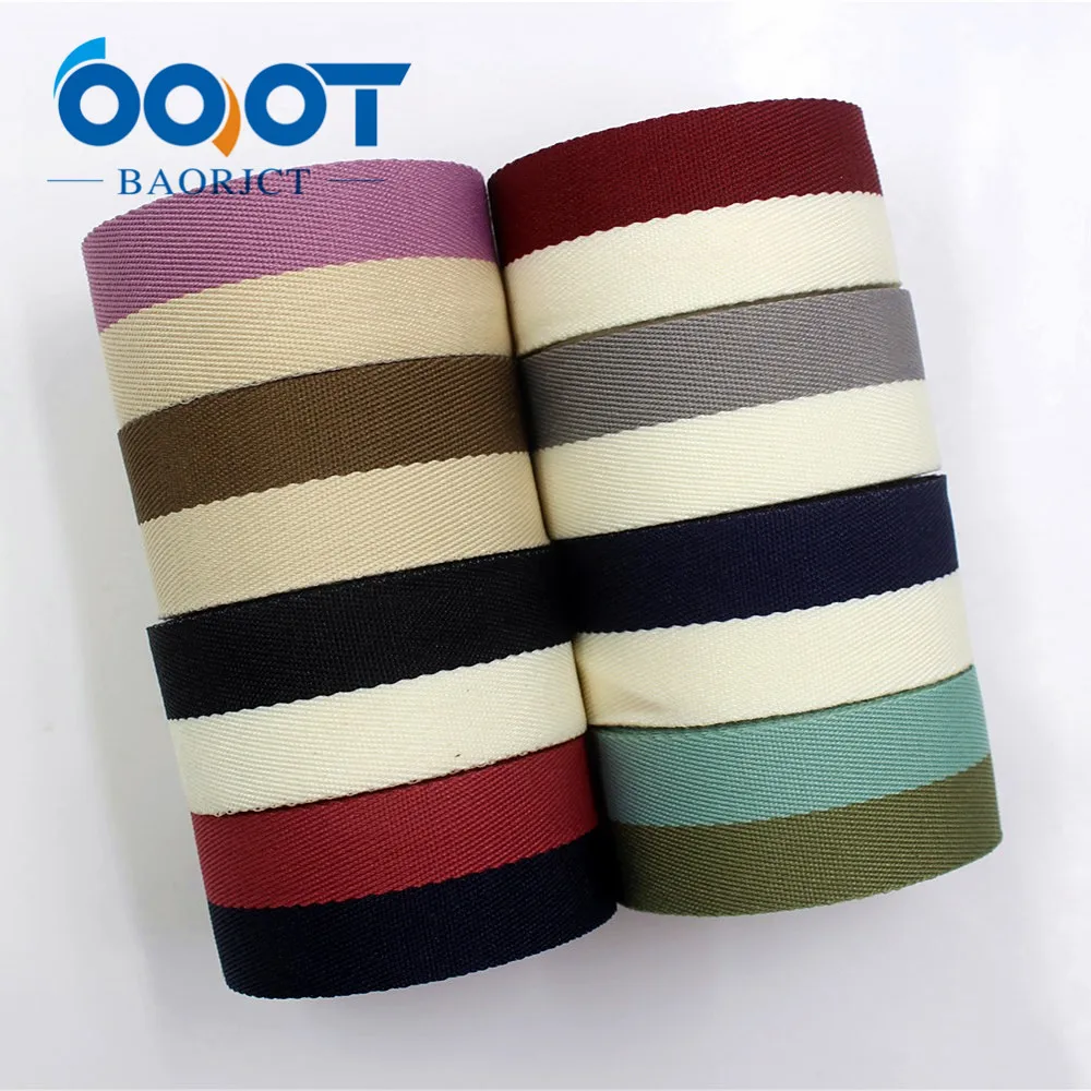 OOOT BAORJCT I-181103-121 25mm 10yards Double-sided two-color striped ribbon DIY handmade bow headdress gift wrap materials  Дом и